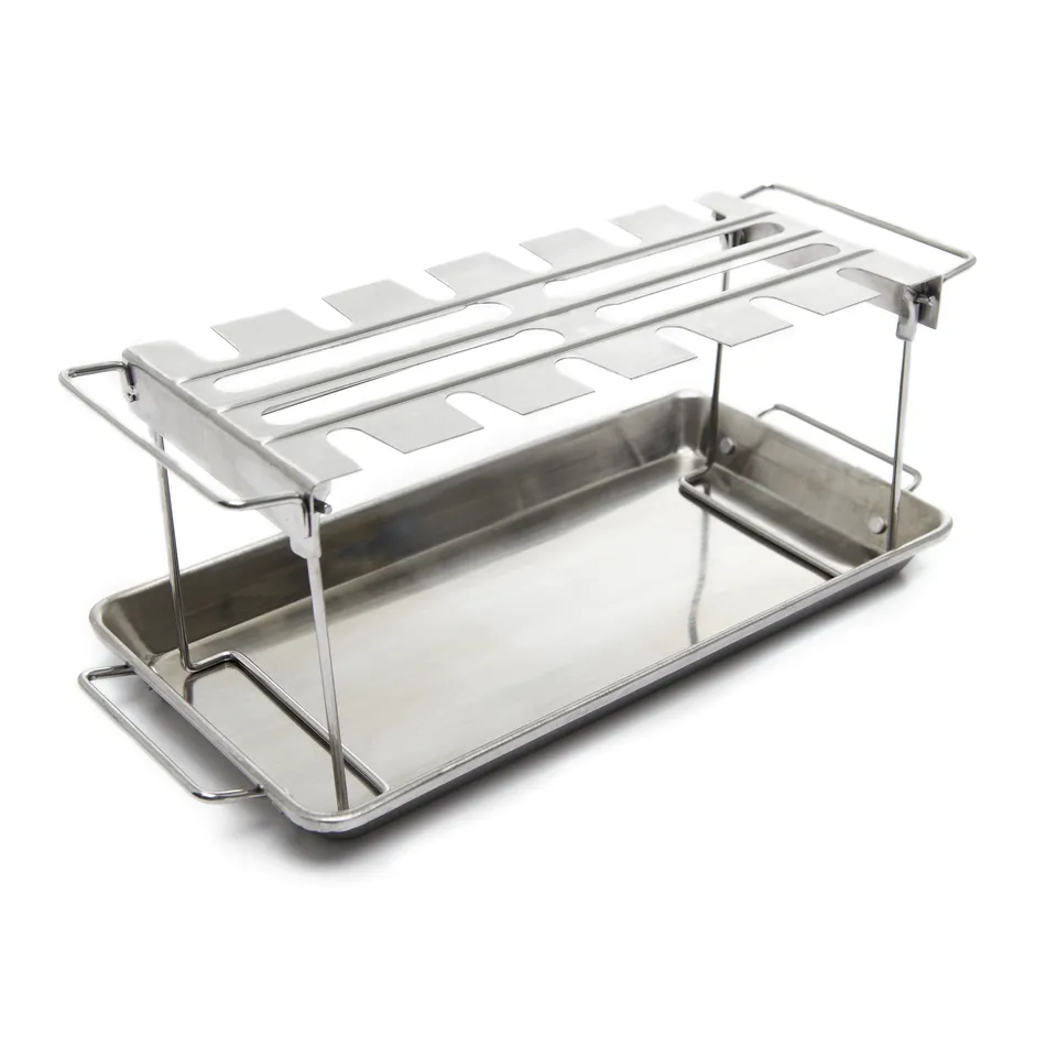 broil-king-wing-rack-pan-rack-pieghevole-e-teglia-in-acciaio-inox-per-ali-di-pol image 1