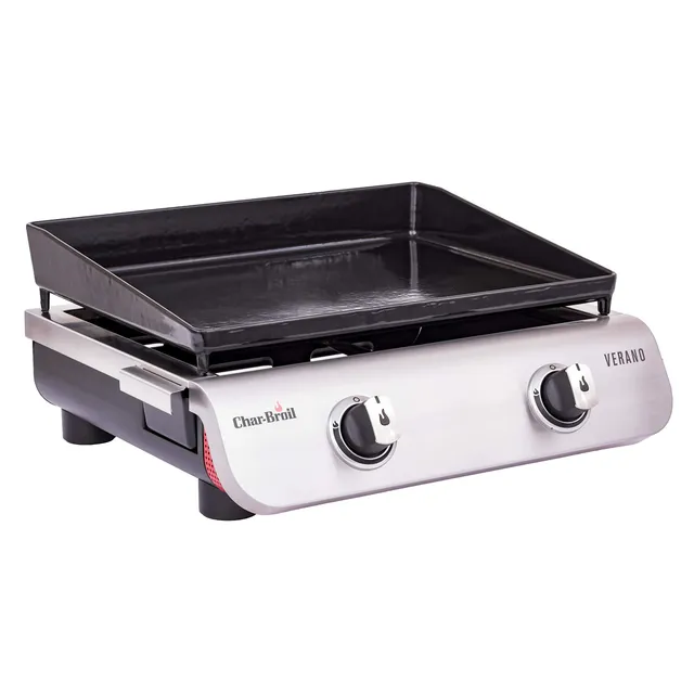char-broil-verano-200-plancha-piastra-da-cucina-a-2-fuochi-con-finitura-in-accia image 1