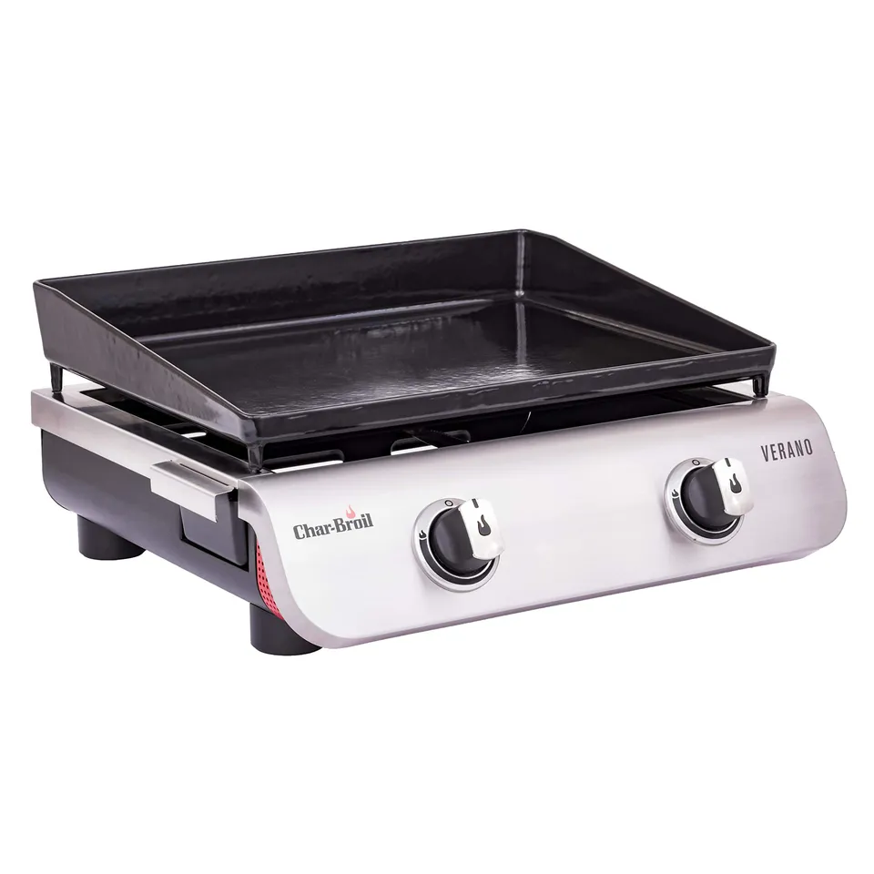 char-broil-verano-200-plancha-piastra-da-cucina-a-2-fuochi-con-finitura-in-accia image 1
