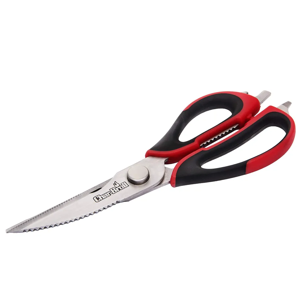 char-broil-140-024-forbici-per-carne-multiuso-con-lame-divisibili-nero-rosso image 1