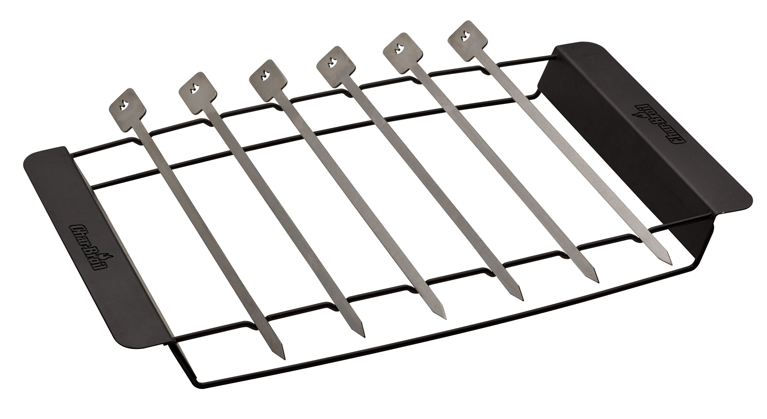 char-broil-140-587-set-spiedini-premium-6-pezzi-con-supporto-in-acciaio-inox image 1