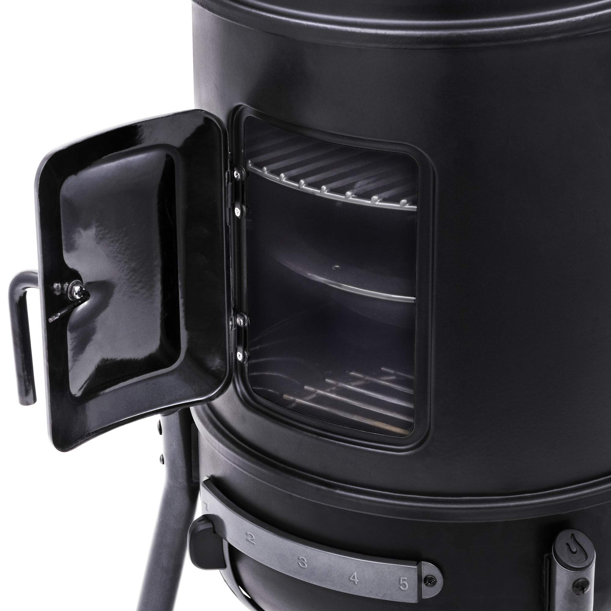 char-broil-140871-bullet-smoker-affumicatore-verticale-a-carbonella-nero-griglia image 5