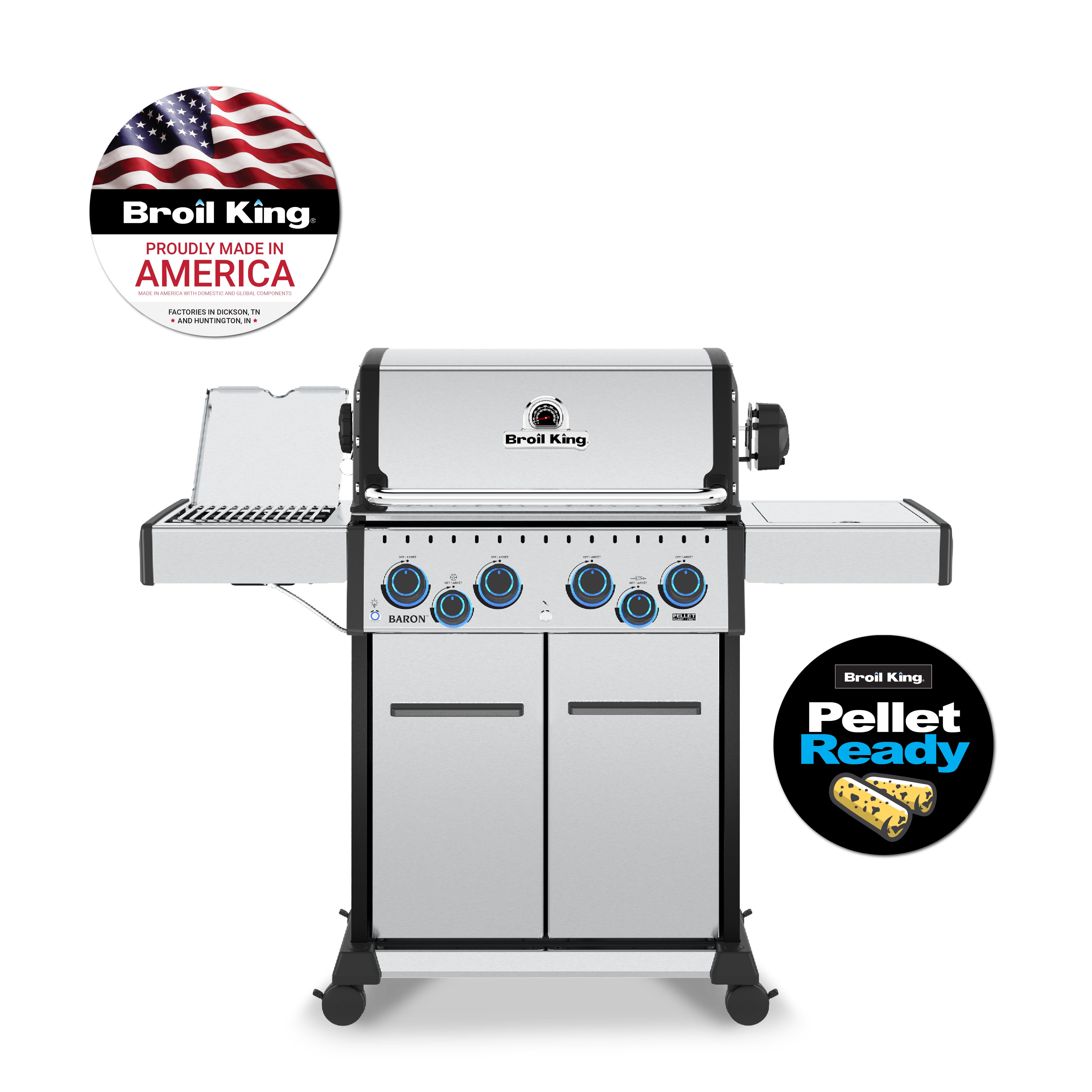 broil-king-baron-s-490-pro-infrared-barbecue-a-gas-in-acciaio-inox-4-bruciatori image 1