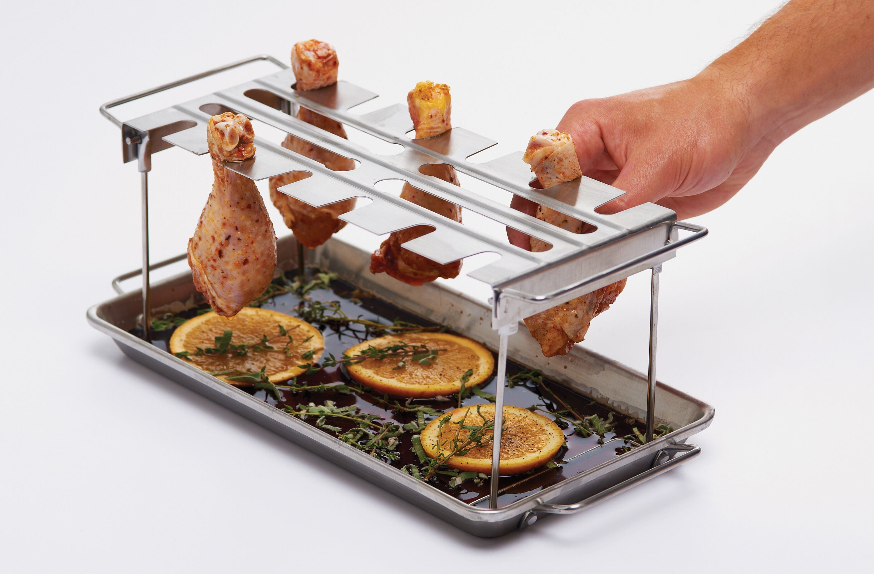 broil-king-wing-rack-pan-rack-pieghevole-e-teglia-in-acciaio-inox-per-ali-di-pol image 5