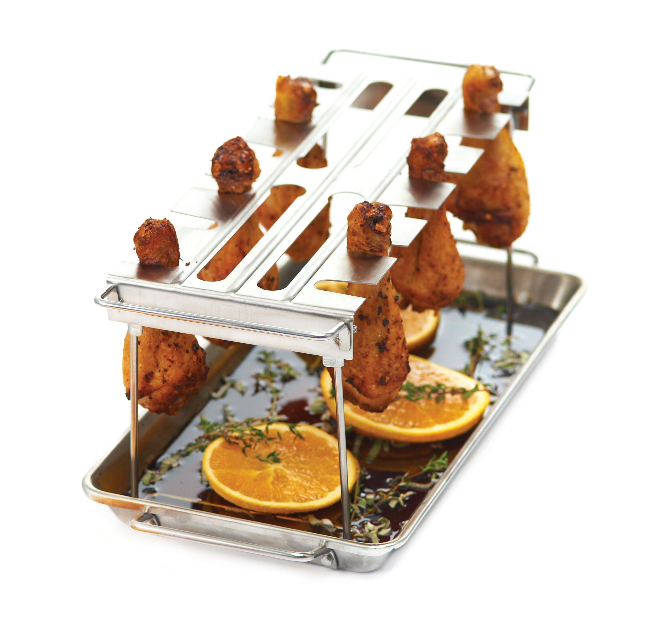 broil-king-wing-rack-pan-rack-pieghevole-e-teglia-in-acciaio-inox-per-ali-di-pol image 2